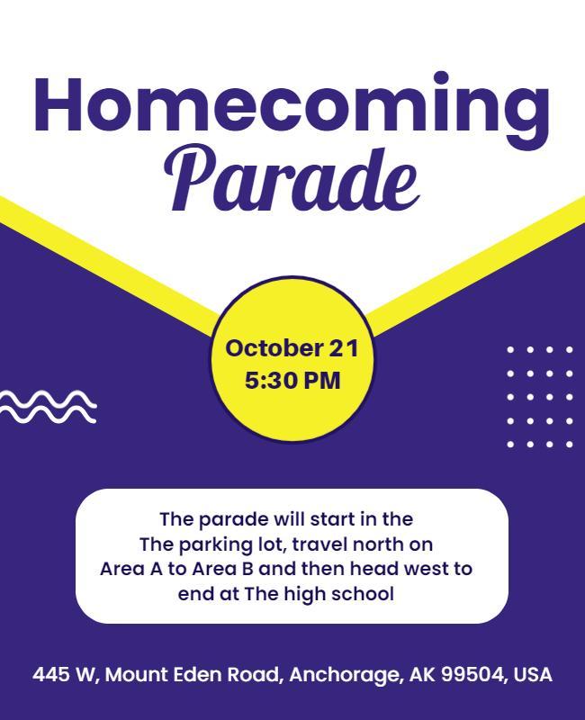 Annual Homecoming Parade Event Flyer Template