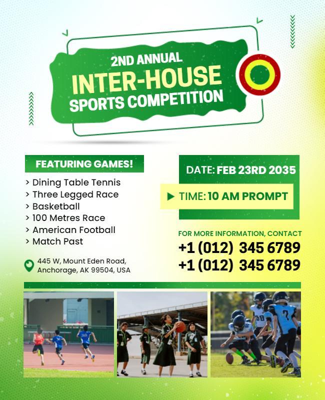 Annual Inter House Sports Competition Flyer Template