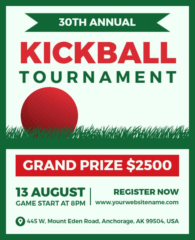 Annual Kickball Tournament Event Flyer Template