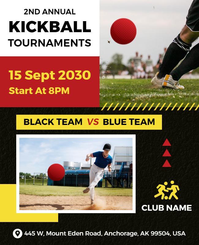 Annual Kickball Tournament Match Flyer Template