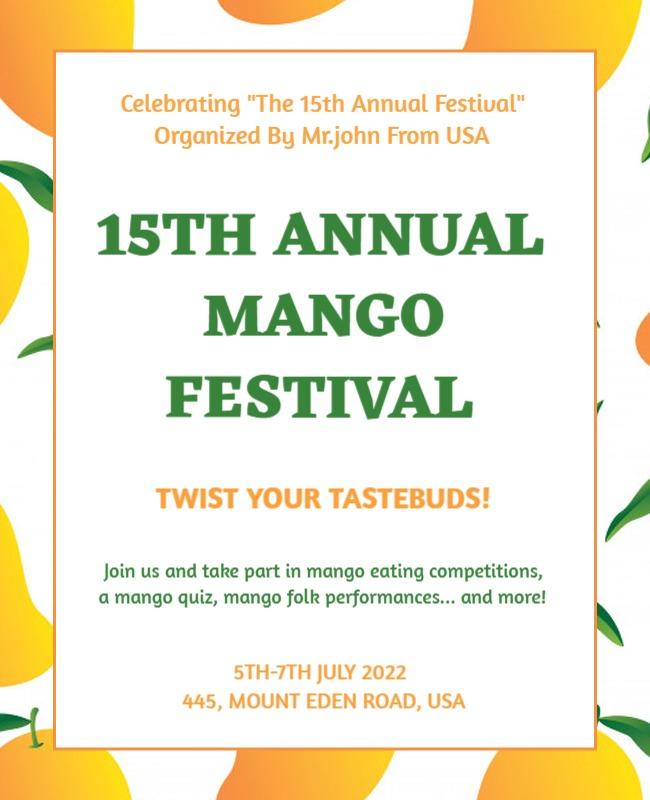 Annual Mango Festival Event Flyer Template