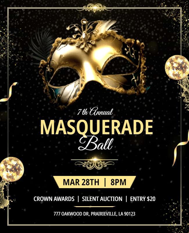 Annual Masquerade Ball Event Flyer Template