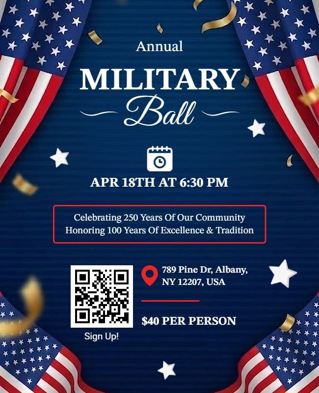 Annual Military Ball Celebration Flyer Template