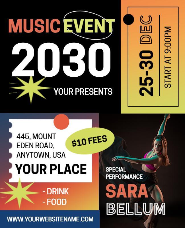 Annual Music Event with Live Performance Flyer Template