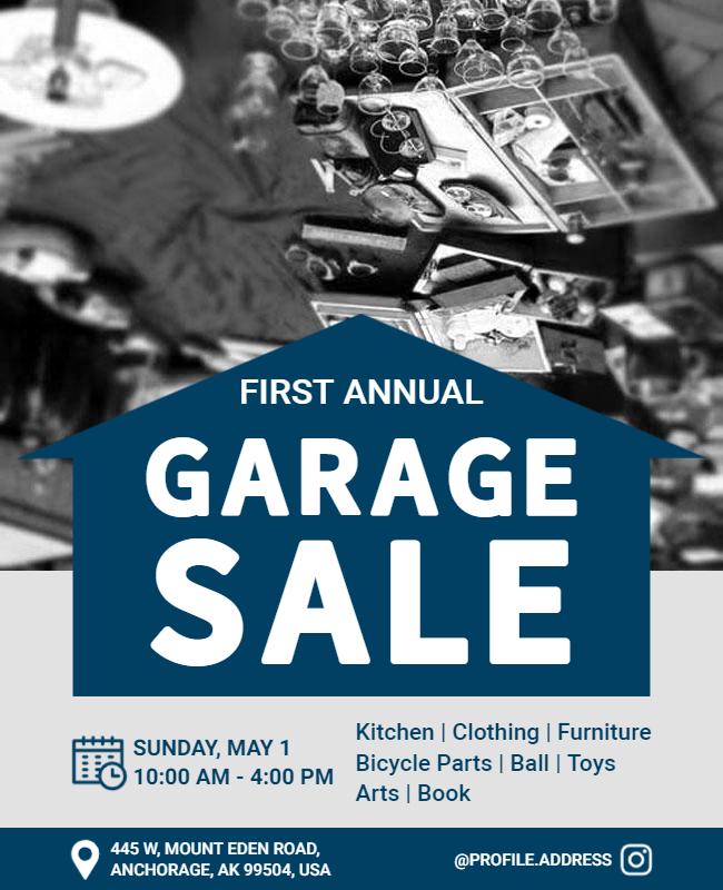 Annual Neighborhood Garage Sale Event Flyer Template