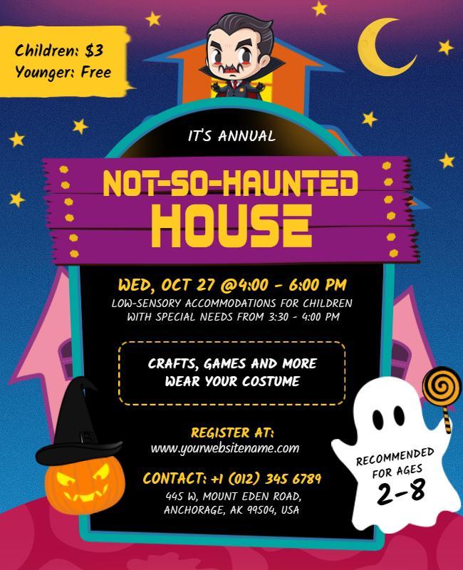 Annual Not so Haunted House Kids Event Flyer Template