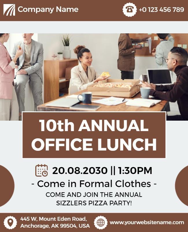 Annual Office Lunch Invitation Flyer Template