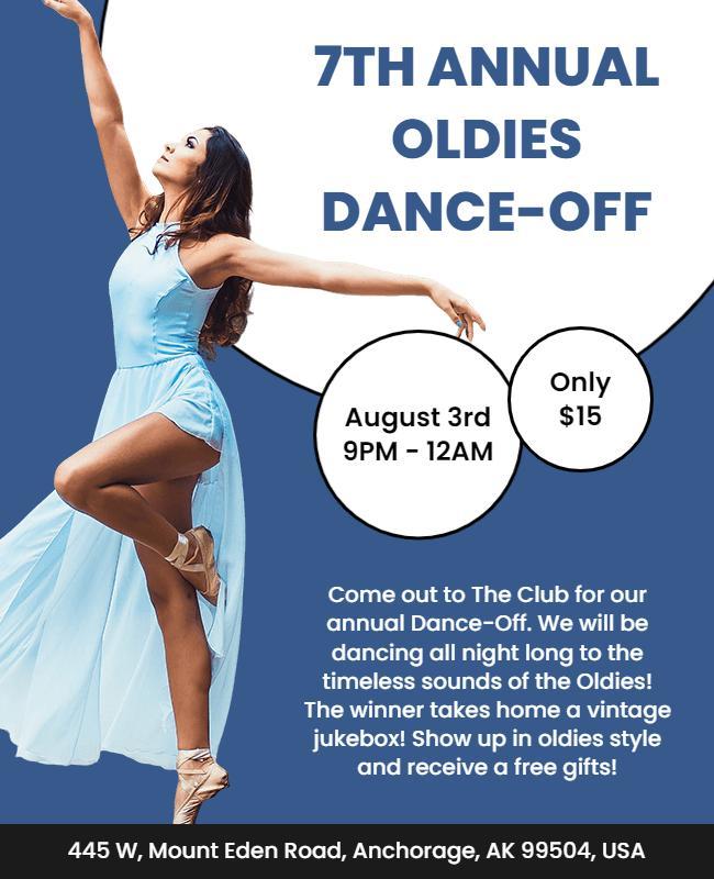 Annual Oldies Dance Off Event Flyer Template