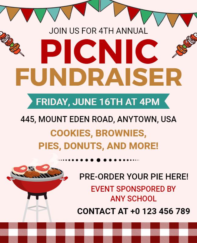 Annual Picnic Fundraiser Event Flyer Template