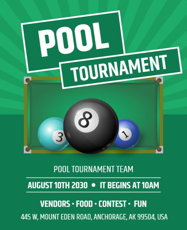 Annual Pool Tournament Event Flyer Template