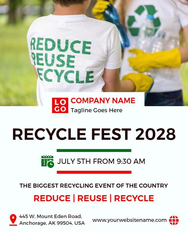 Annual Recycling Festival Promotional Flyer Template