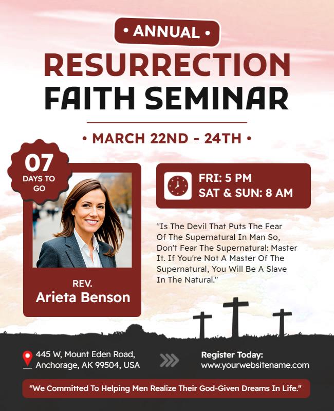 Annual Resurrection Faith Seminar Flyer Template