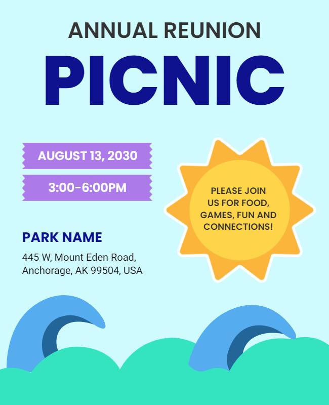 Annual Reunion Picnic Event Flyer Template