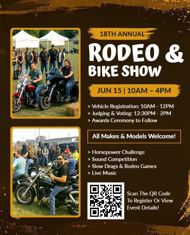Annual Rodeo and Bike Show Event Flyer Template