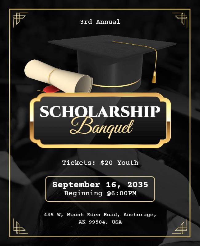 Annual Scholarship Banquet Announcement Flyer Template