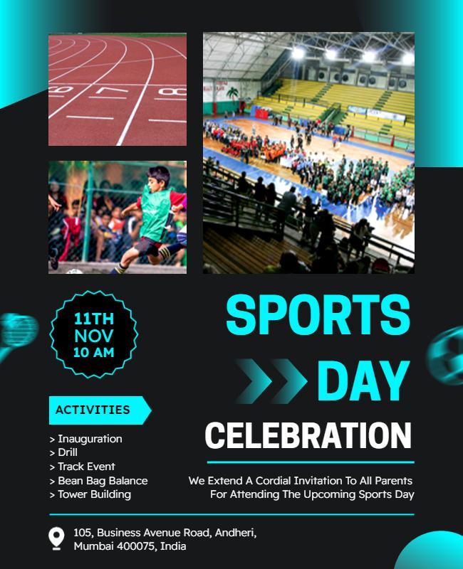 Annual School Sports Day Celebration Flyer Template