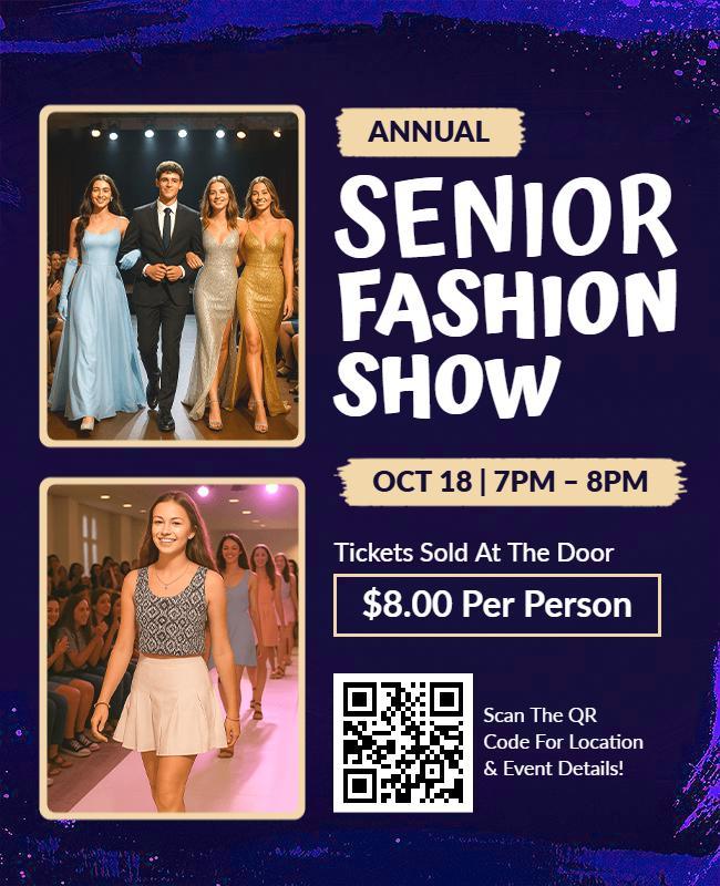 Annual Senior Fashion Show Event Flyer Template