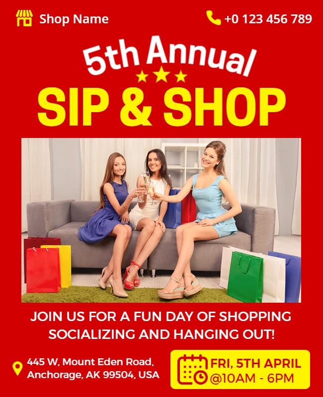 Annual Shopping and Social Event Flyer Template