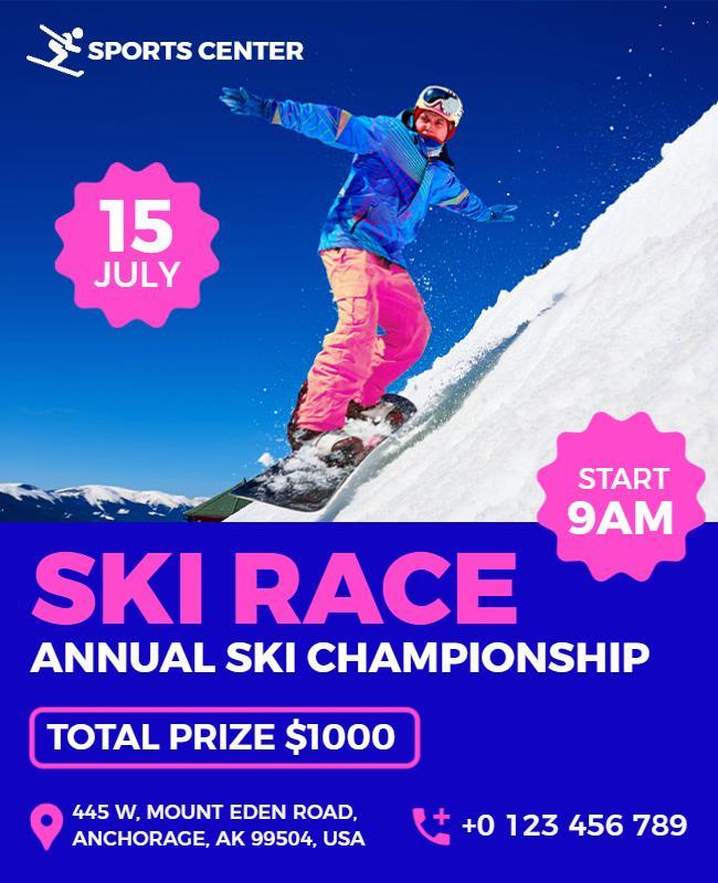 Annual Ski Championship Event Flyer Template