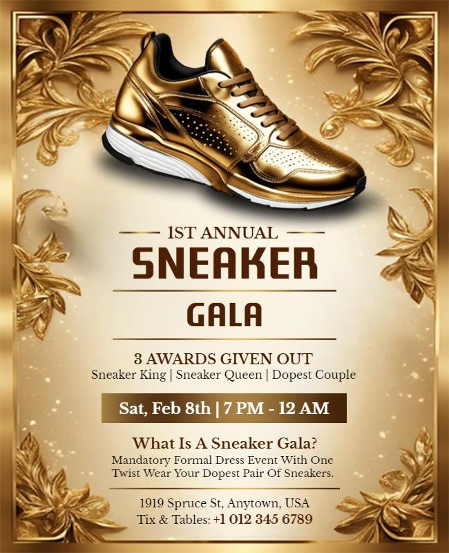 Annual Sneaker Gala Event Invitation Flyer Template