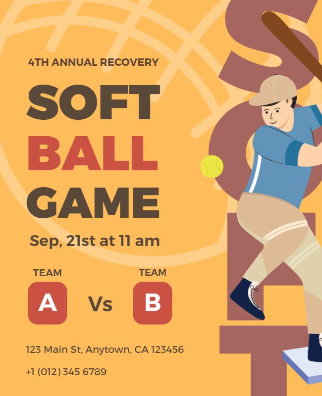 Annual Softball Game Event Flyer Template