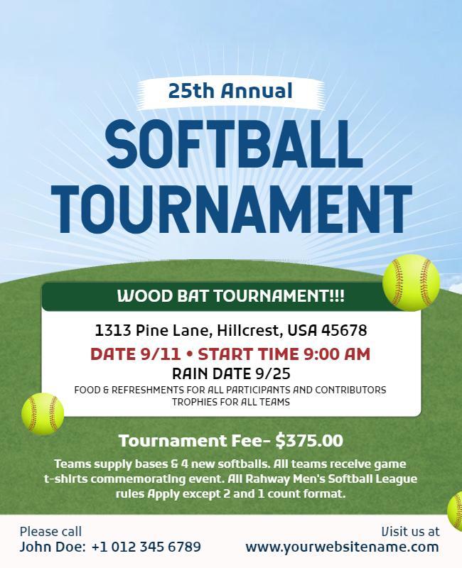 Annual Softball Tournament Event Flyer Template