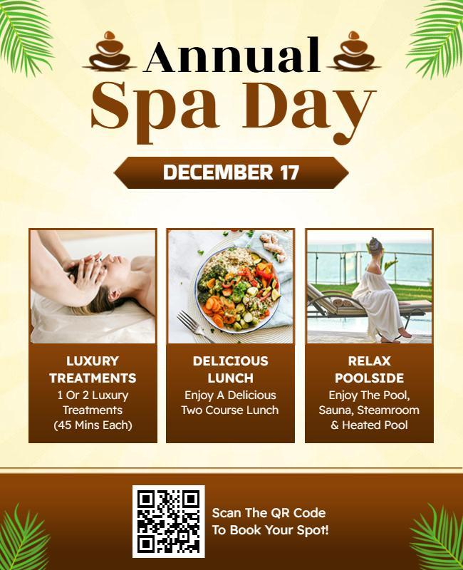 Annual Spa Day Relaxation Event Flyer Template