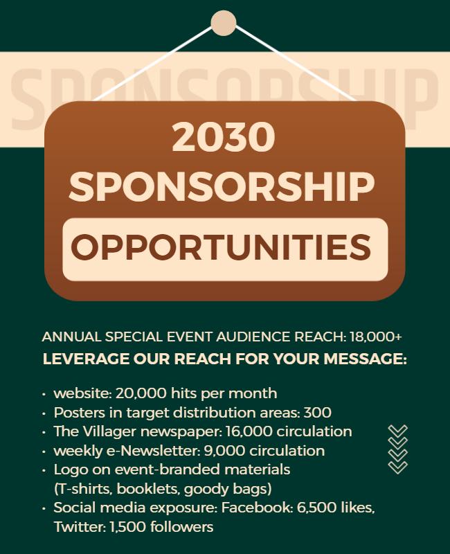 Annual Sponsorship Opportunities Marketing Flyer Template