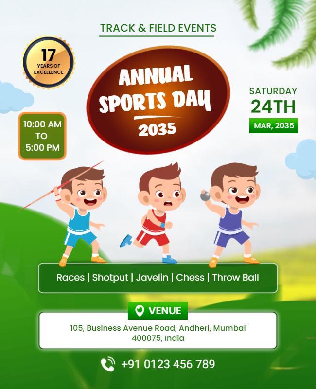 Annual Sports Day Event Flyer Template