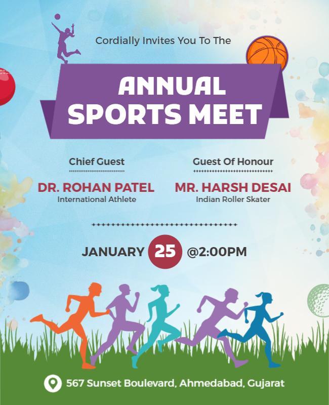 Annual Sports Meet Event Flyer Template