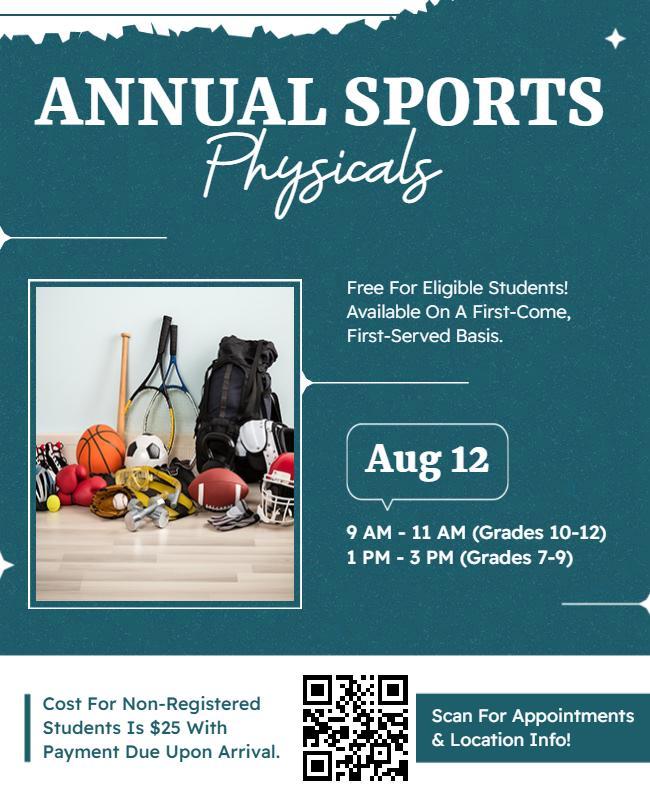 Annual Sports Physicals Event Flyer Template