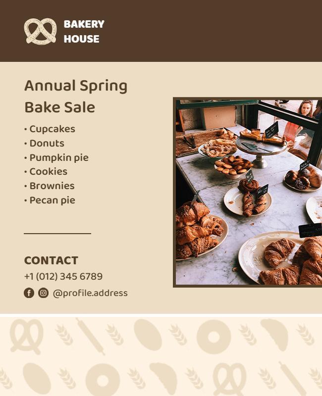 Annual Spring Bake Sale Event Flyer Template