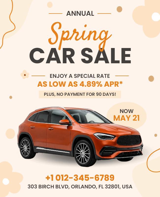 Annual Spring Car Sale Event Poster Template