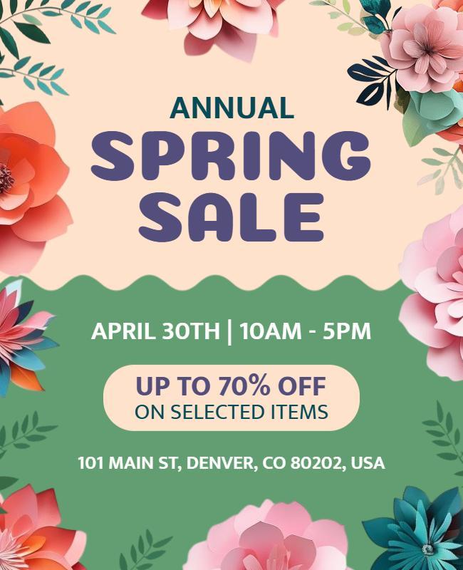 Annual Spring Sale Promotional Flyer Template