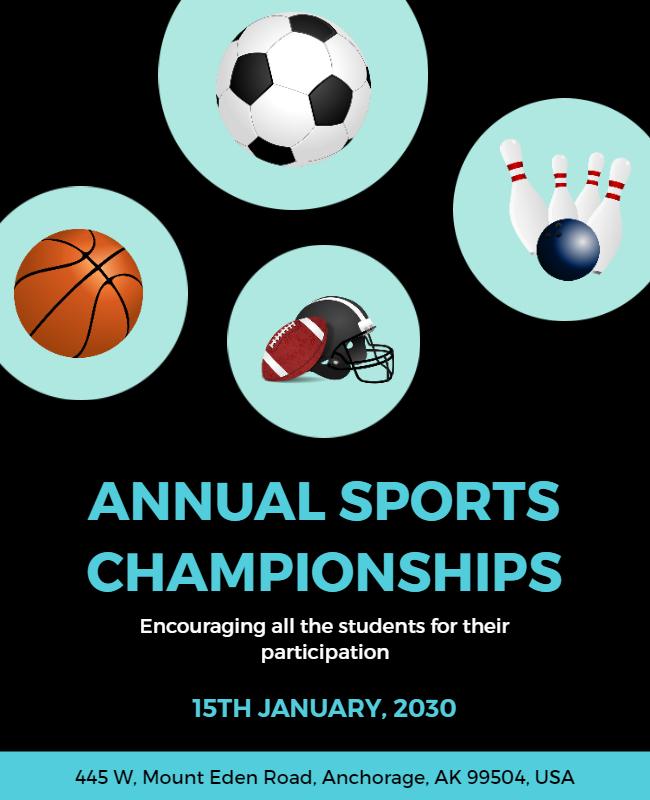 Annual Student Sports Championships Flyer Template