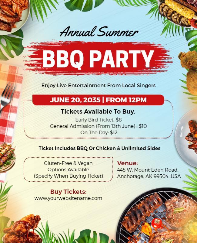 Annual Summer Bbq Party Event Flyer Template