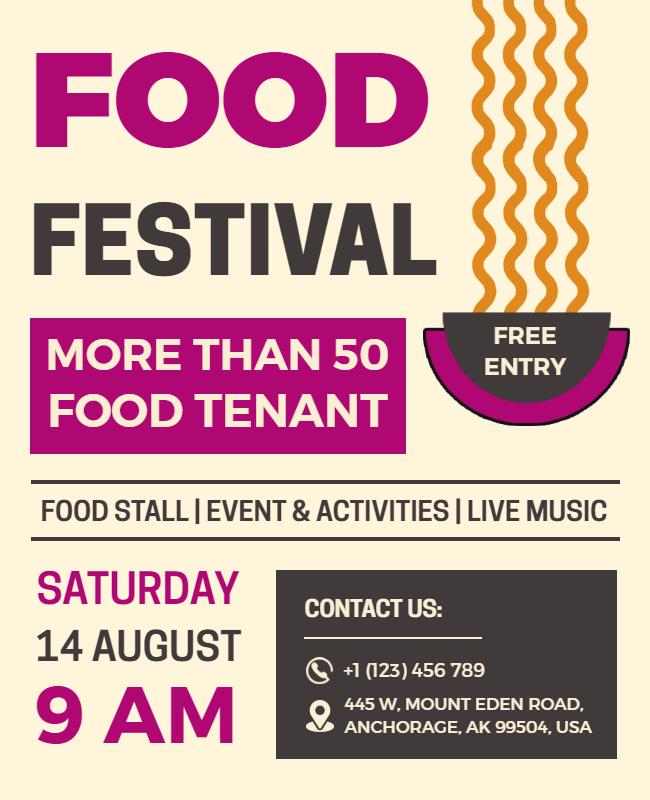 Annual Summer Food Festival Event Flyer Template