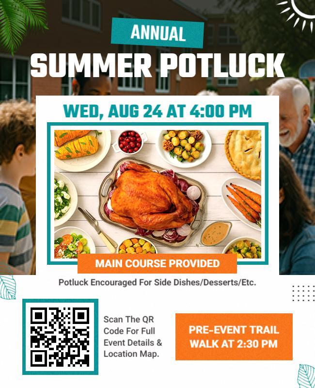 Annual Summer Potluck Event Flyer Template