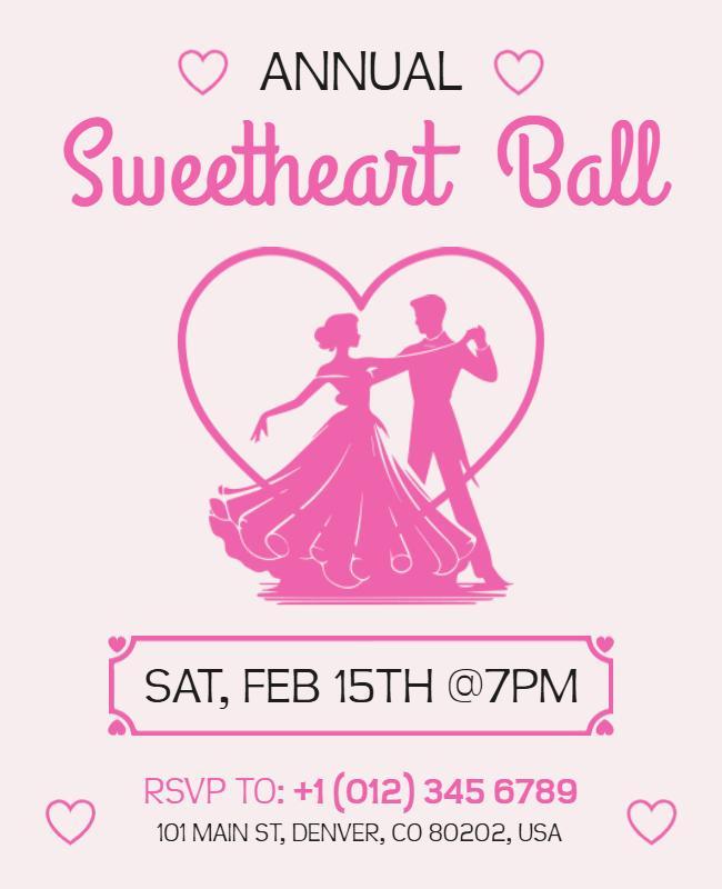 Annual Sweetheart Ball Event Flyer Template