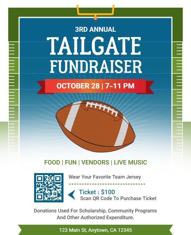 Annual Tailgate Fundraiser Event Flyer Template