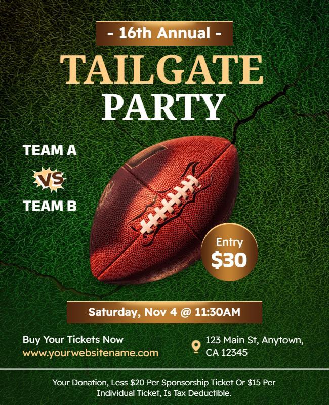 Annual Tailgate Party Sports Event Flyer Template