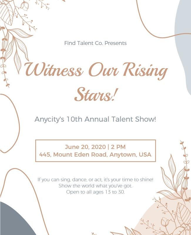 Annual Talent Show Event Invitation Flyer Template