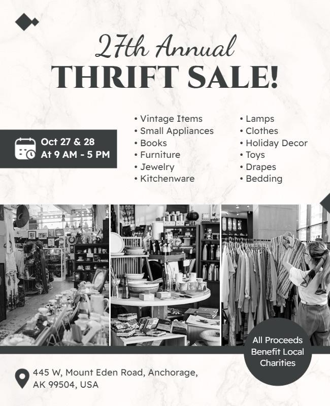 Annual Thrift Sale Charity Event Flyer Template