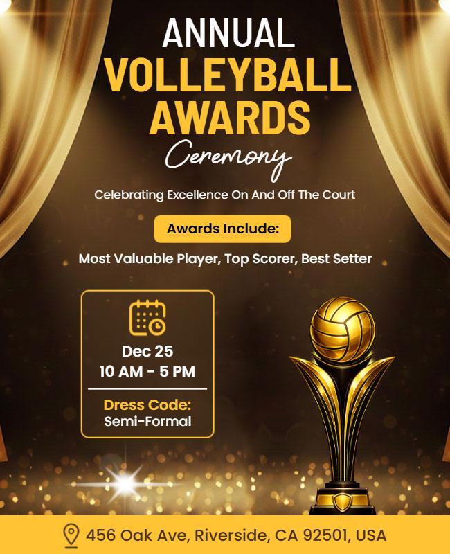 Annual Volleyball Awards Ceremony Flyer Template