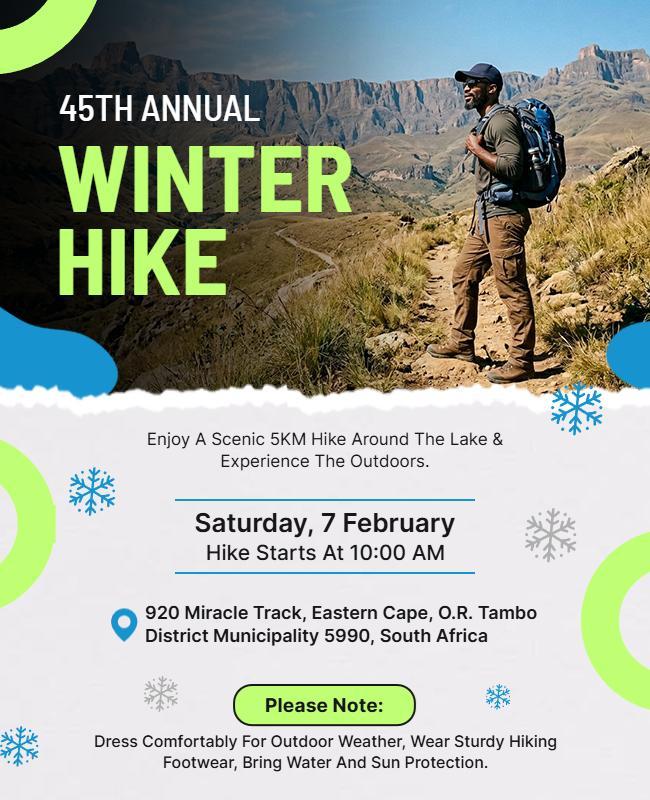 Annual Winter Hike Event Poster Template