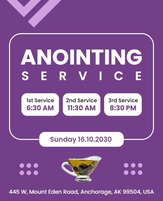 Anointing Church Service Event Flyer Template