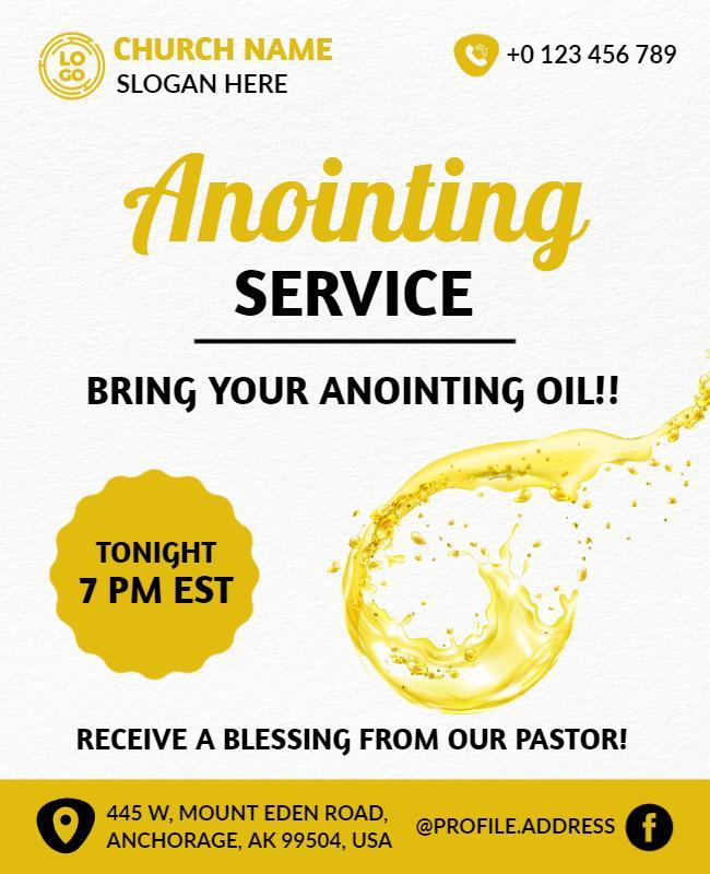 Anointing Service Church Event Flyer Template