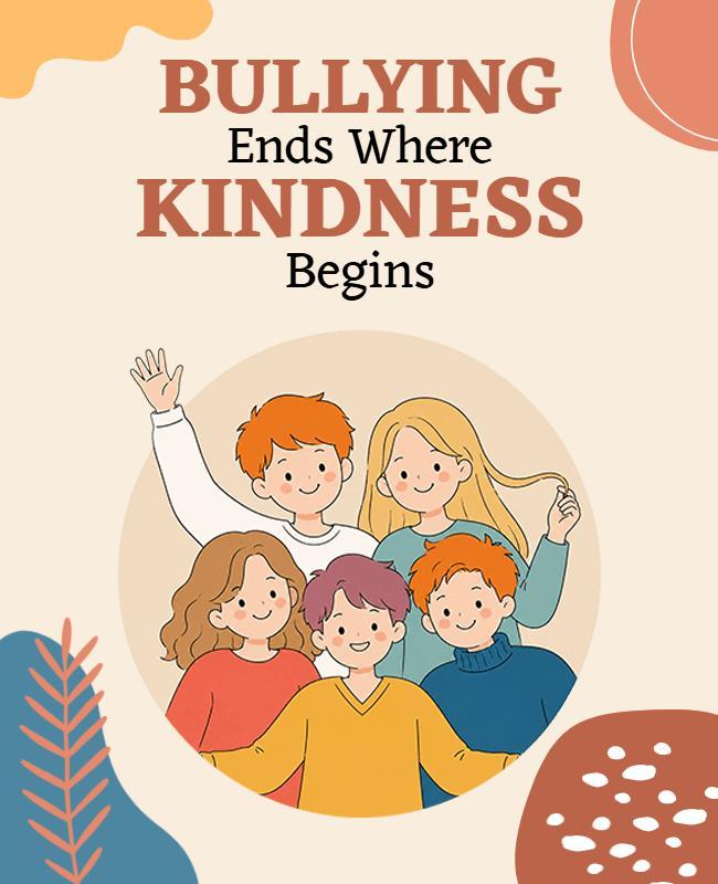 Anti-Bullying Awareness and Kindness Campaign Poster Template