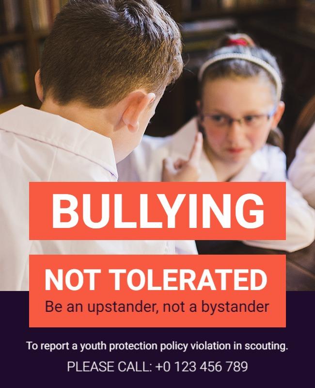 Bold Red Anti-Bullying Awareness Campaign Flyer Template