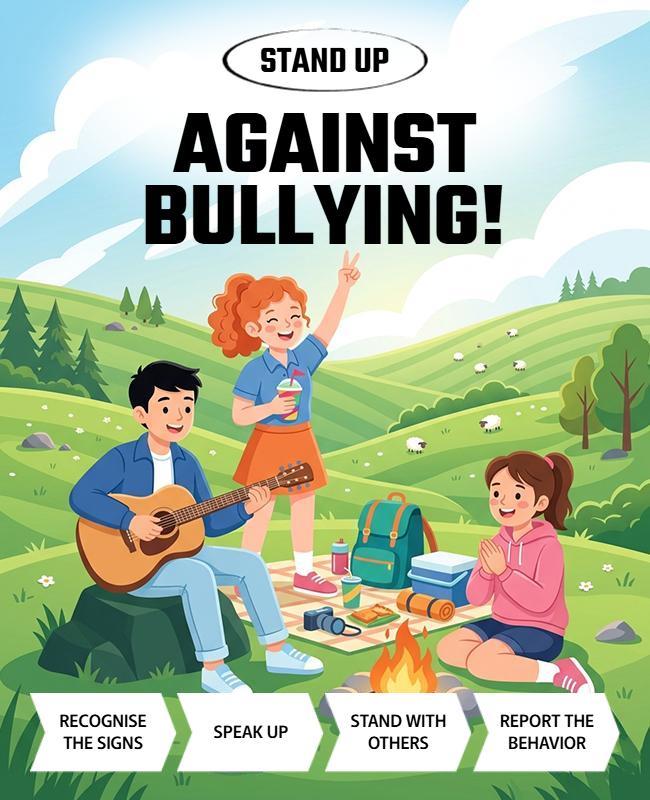 Anti-Bullying Awareness and Support Campaign Poster Template